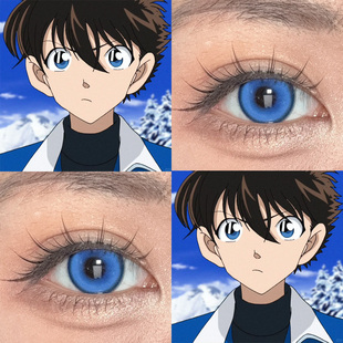 怪盗基德COS美瞳蓝色名侦探柯南黑羽快斗动漫cos显色隐形眼镜年HN