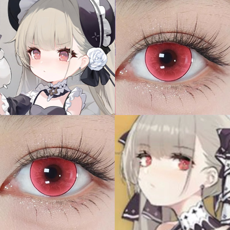 碧蓝航线可畏cos美瞳兔女郎血红光环东方赤霞绯红月夜显色红色Ja