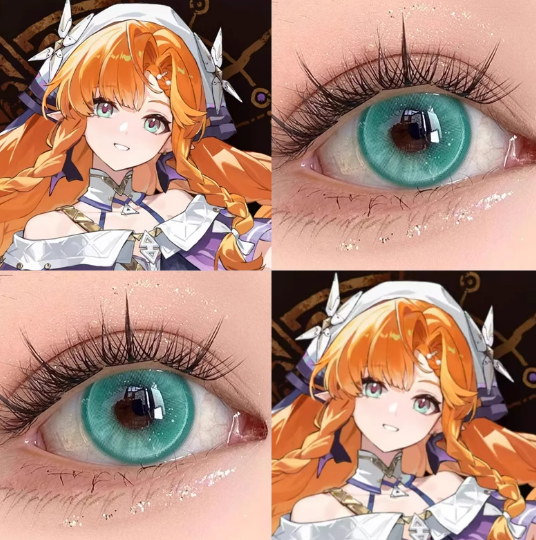 鸣潮西格莉卡美瞳cos日抛青绿色极光天水碧元气青青纱远黛显色JA