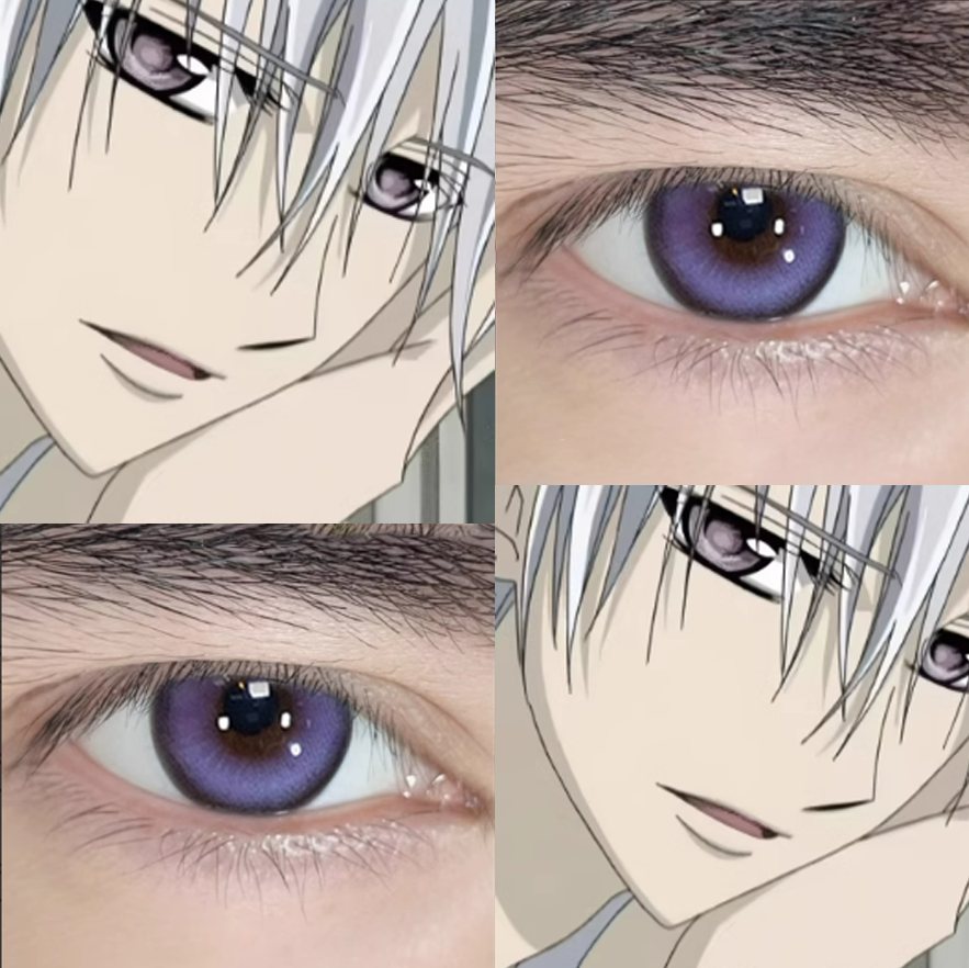 锥生零美瞳cos半年抛紫色大直径吸血鬼骑士cos男彩色隐形眼镜JA