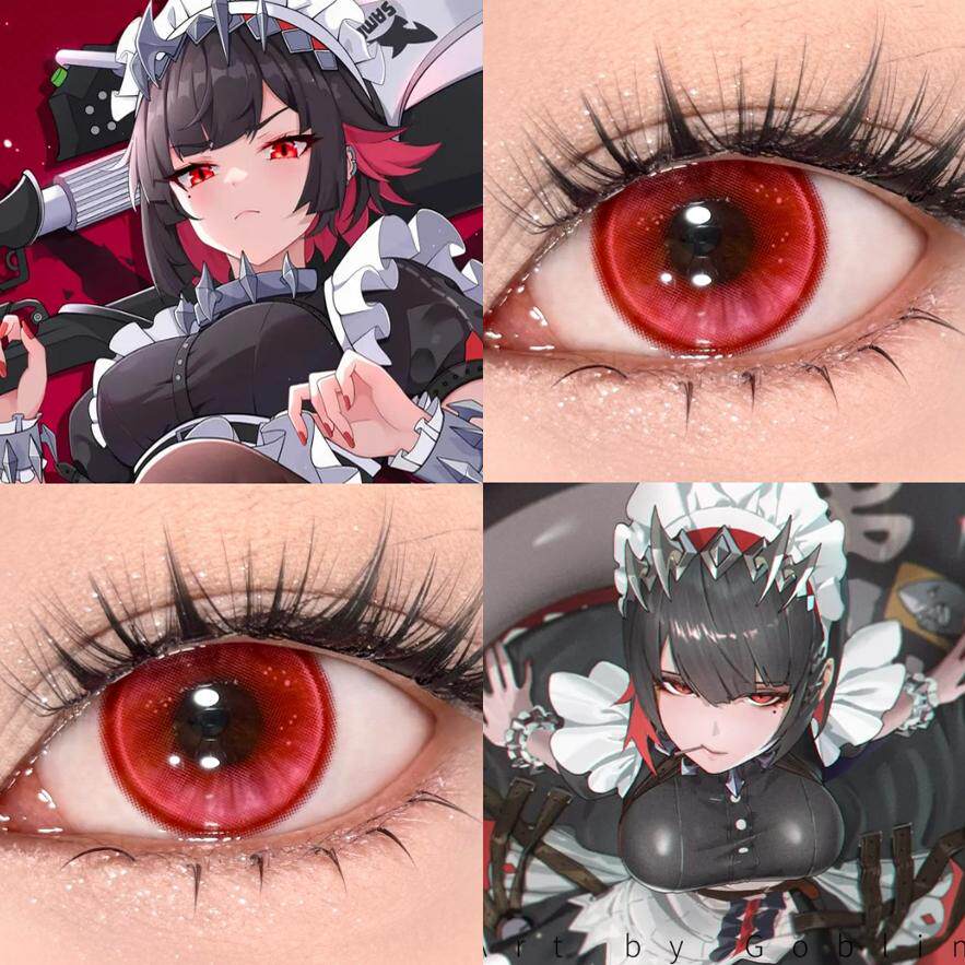 艾莲·乔cos美瞳红色绝区零小大直径日抛混血显色彩色隐形眼镜JA