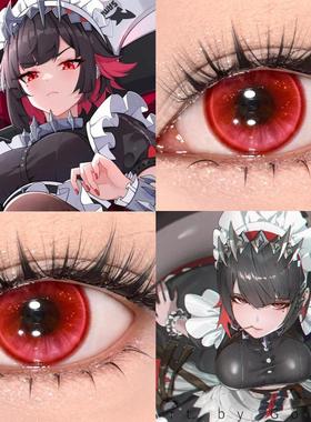 艾莲·乔cos美瞳红色绝区零小大直径日抛混血显色彩色隐形眼镜JA