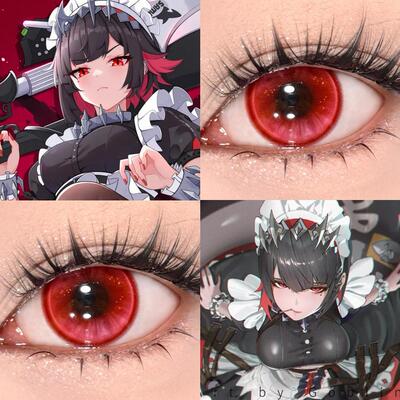 艾莲·乔cos美瞳红色绝区零小大直径日抛混血显色彩色隐形眼贺JA