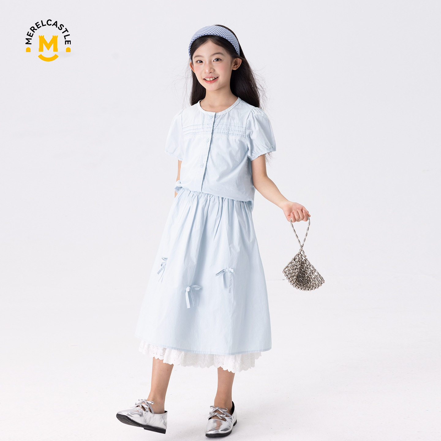 2026新款女童短袖半身裙套装夏装女孩裙子夏季中大女孩休闲两件套