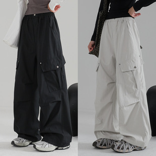 2026新款初中生大童工装裤春秋女孩裤子青少年休闲裤洋气直筒长裤