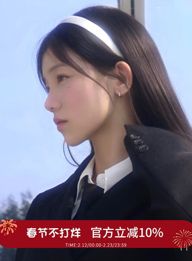 纯白~白月光白色发箍法式气质高级感缎面细头箍2025新款洗脸发卡