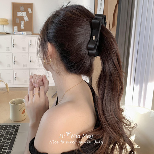 法式蝴蝶结香蕉夹竖夹马尾发夹女