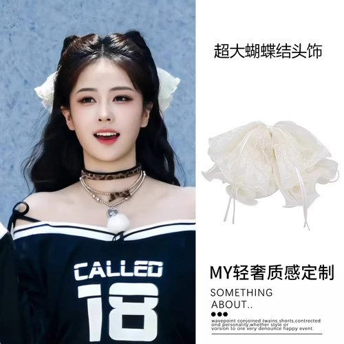 奔跑吧白鹿同款白色蕾丝蝴蝶结发夹女后脑勺2026新款绝美抓夹头饰