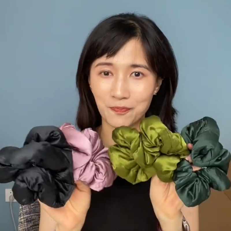 papi酱同款缎面超大肥肠圈高级感