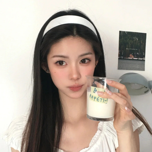 纯白海岛!白色宽边缎面发箍女款2025年新款超好看的头箍头饰发卡