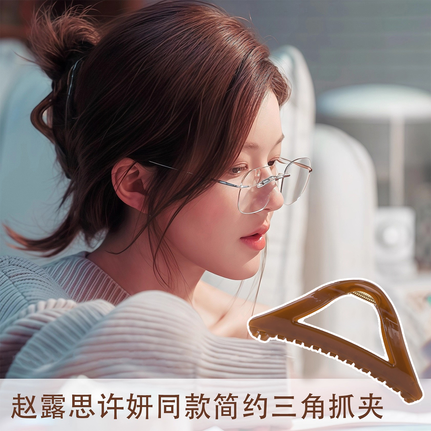 许我耀眼许妍赵露思同款三角抓夹女大号发夹2025新款盘发鲨鱼夹