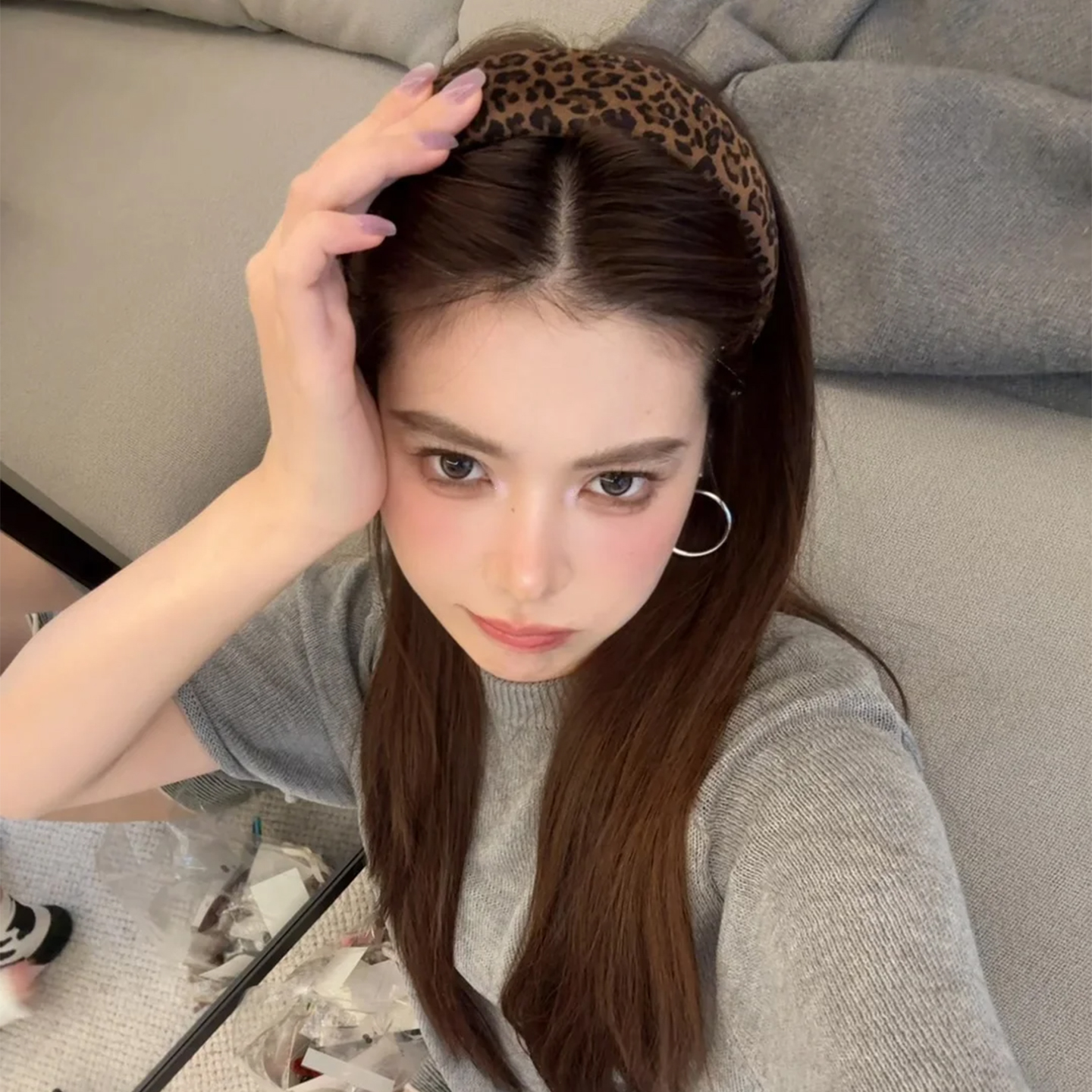 豹纹格调~复古豹纹发箍女高颅顶压发头箍2025新款高级感洋气发卡