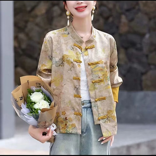 真丝提花缎面外套女春夏