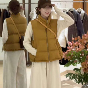 韩系简约立领羽绒马甲背心女2025款秋冬时尚百搭保暖坎肩休闲外套