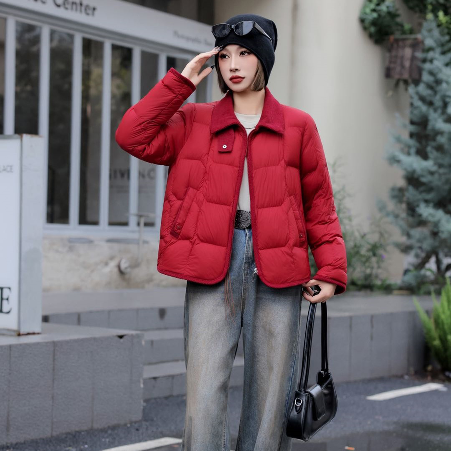 轻薄款翻领90白鸭绒羽绒服女2025冬季新款宽松休闲显瘦保暖外套