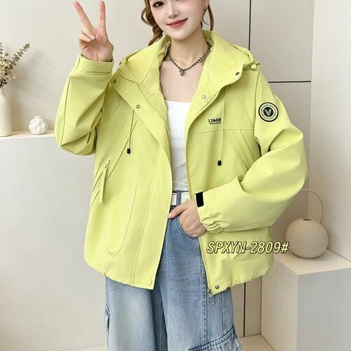 韩版宽松连帽拉链春秋薄款夹克女