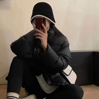 韩版短款羽绒服女2025冬季新款连帽加厚小个子面包服加厚保暖外套