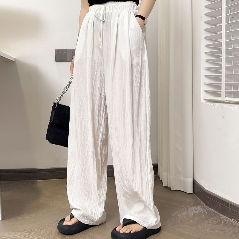 冰丝女夏季薄款2024新款抽绳休闲山本裤亚麻阔腿裤潮,女装/女士精品,休闲裤,淘宝优惠券,粉丝福利购,淘宝优惠卷