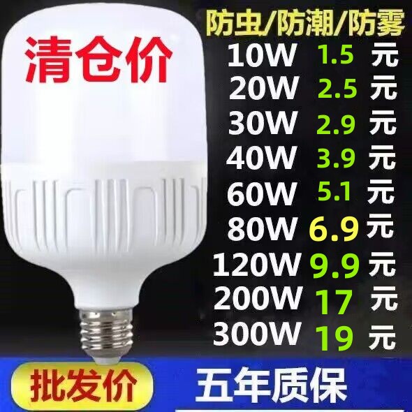 LED220V一级室内照明超亮节能灯