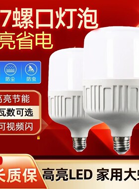 【批发】LED灯泡E27大螺口节能灯超亮护眼家用白光工厂照明电灯泡