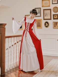 欧洲宫廷风复古长款欧式中世纪大码演出服反串表演服歌颂话剧女装