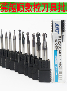 台湾进口AYKT55度超硬微粒涂层球头钨钢铣刀 R2-R6.0X150成型R刀