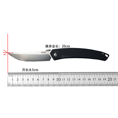 SRM 三刃木9211-GB 外贸版EDC折叠刀G10手柄露营推盘口袋水果刀