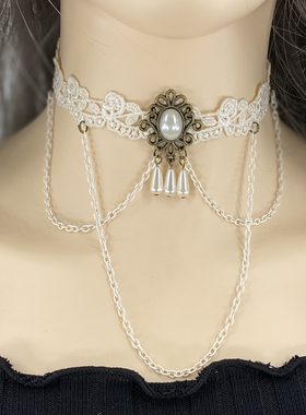 一件包邮韩版蕾丝项链女百搭锁骨链短款颈链白色流行脖子饰品