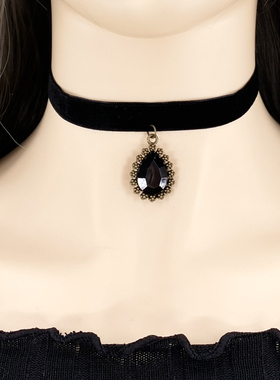 暗黑系choker项链女黑绳锁骨链短款脖子饰品颈带黑色丝绒颈链项圈