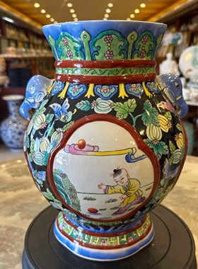 手绘客厅花瓶摆件陶瓷家居装饰