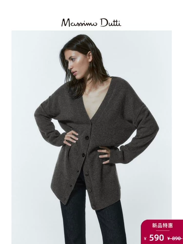 Massimo Dutti, весенний шерстяной трикотажный кардиган, свитер