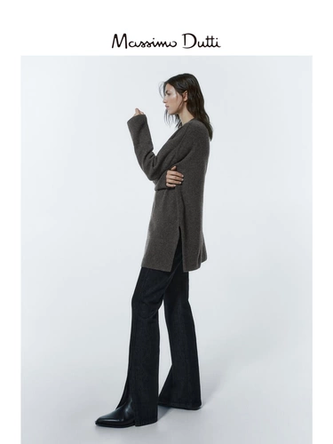 Massimo Dutti, весенний шерстяной трикотажный кардиган, свитер