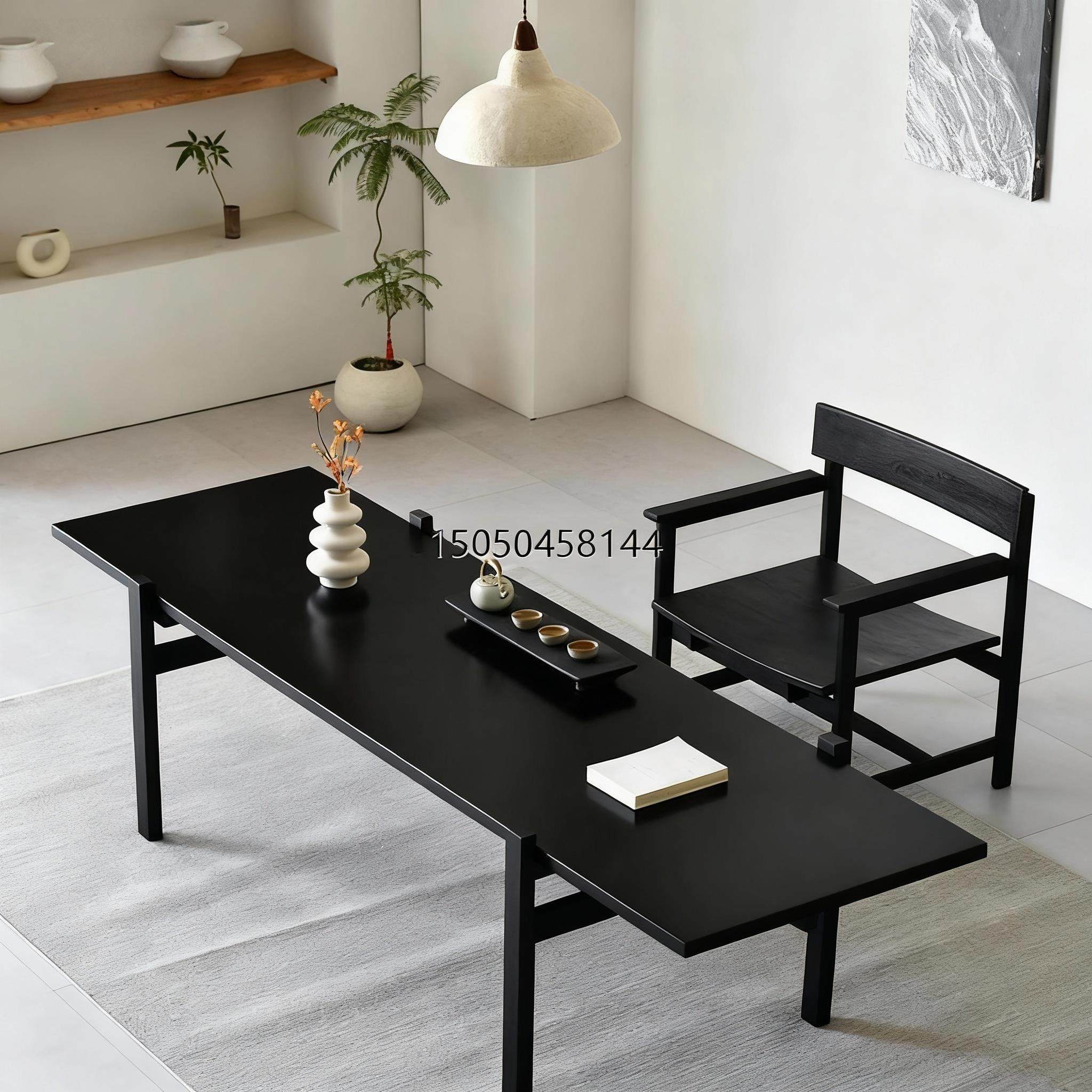 原木茶桌椅组合简约禅意功