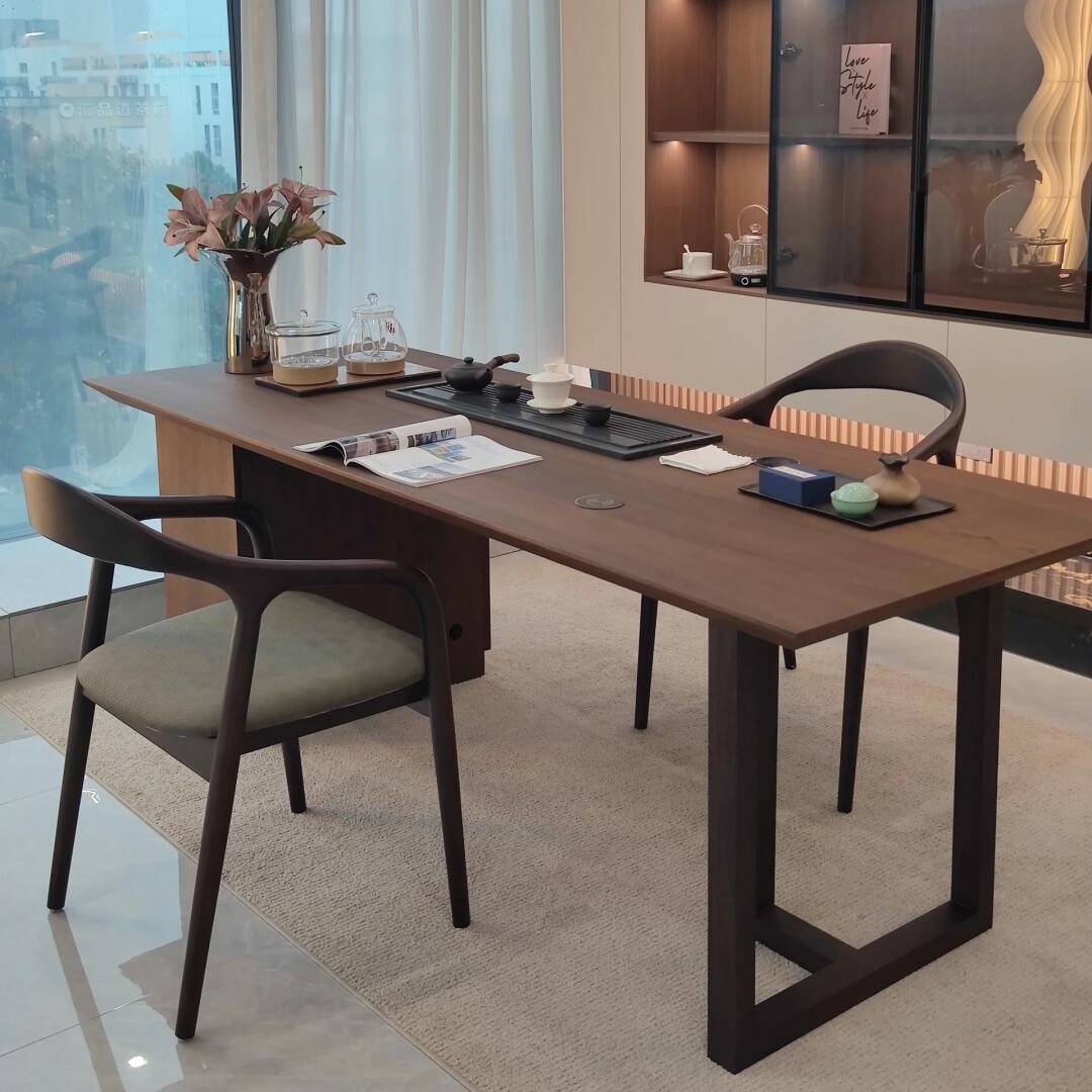 新中式禅意白蜡木泡茶桌北