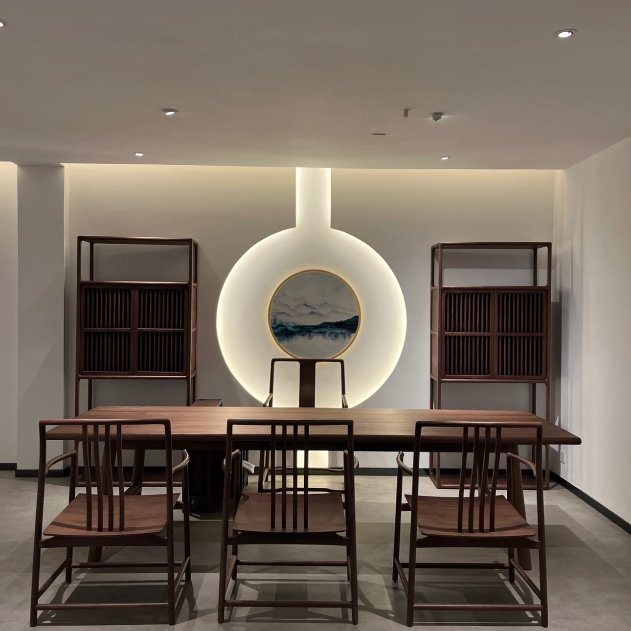 新中式北美黑胡桃木茶桌椅