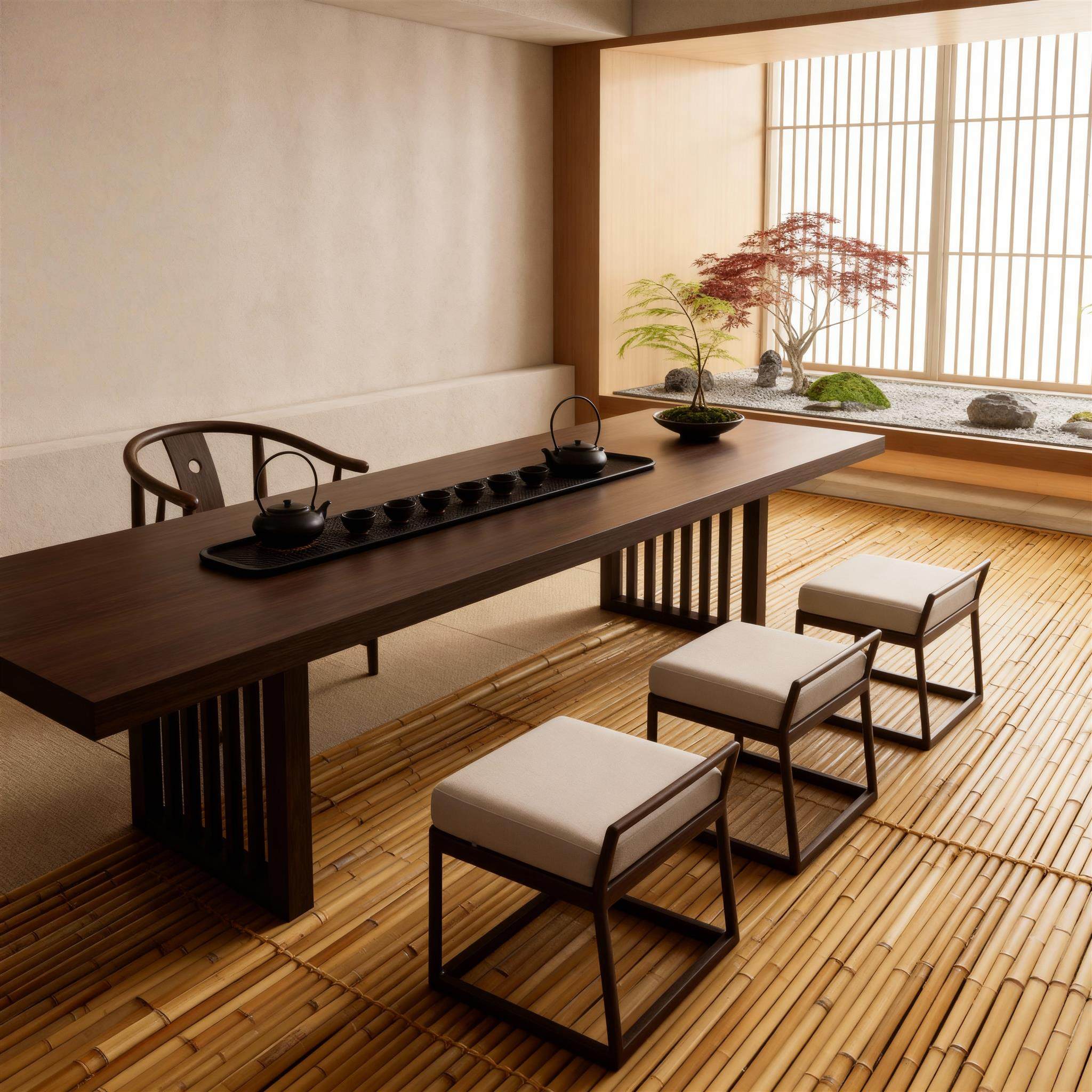 新中式实木茶桌椅简约禅意