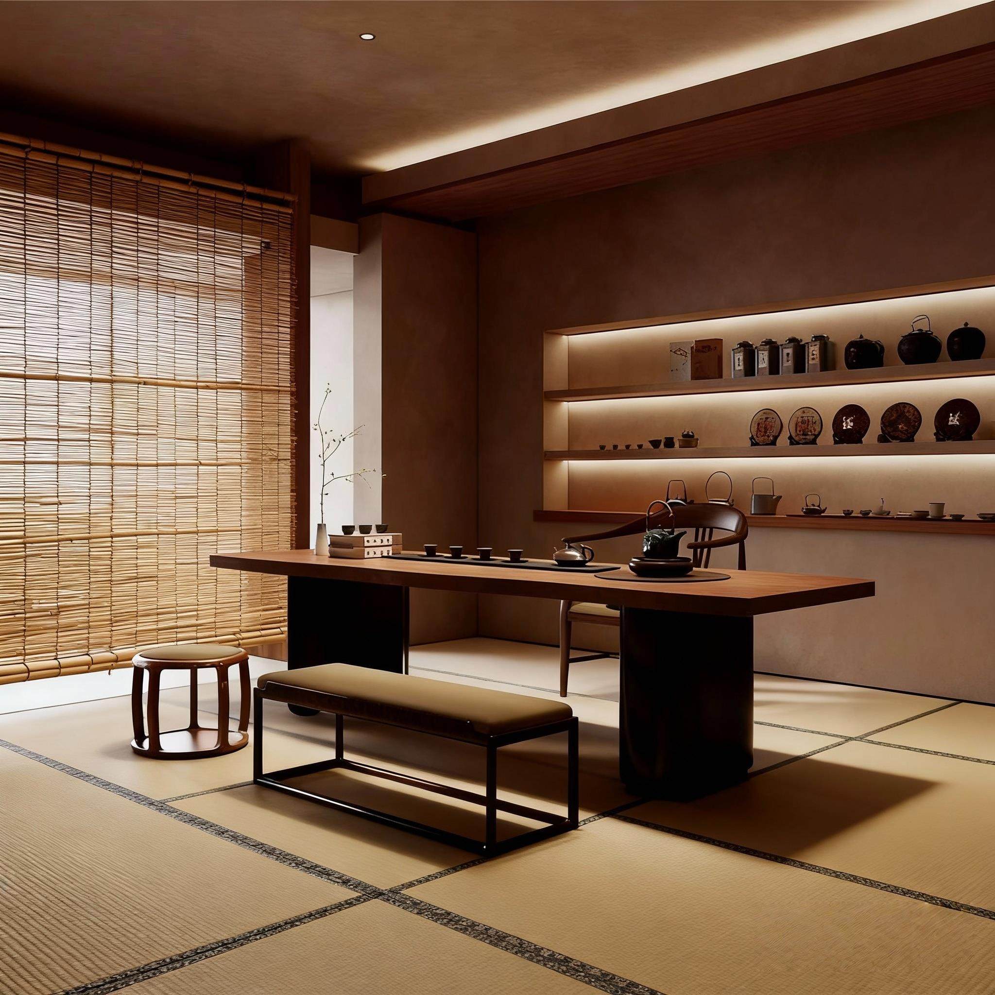 全实木茶桌椅组合现代简约