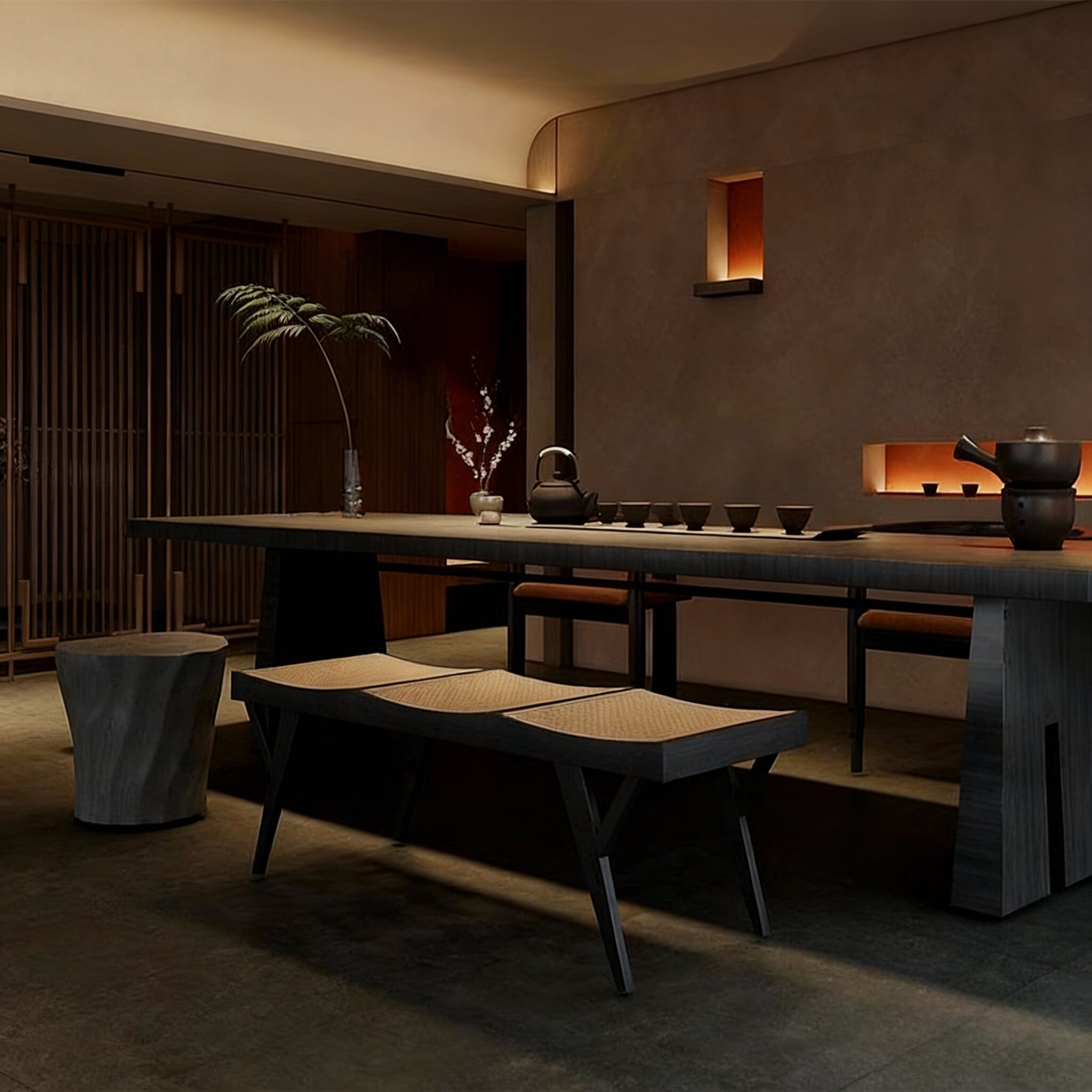 宋式美学新中茶桌椅组合实