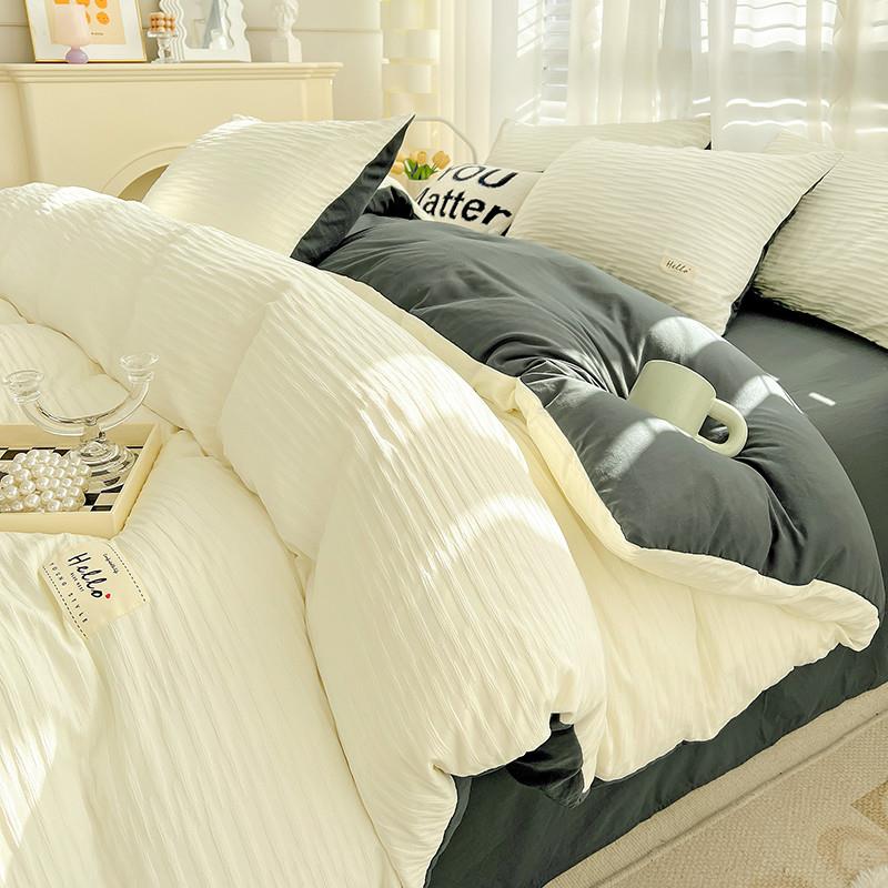 Cotton Bed sheets set quilt cover pillow case bedding 4 sets
