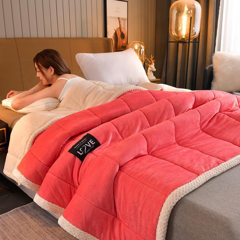 Thick Warm Winter Bed Blankets Wool Blanket Bedspread 厚毛毯