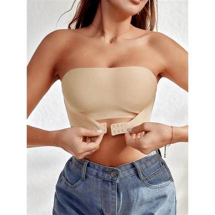 Wons Strapless No Padding Seamless Front Button Bra Comfo