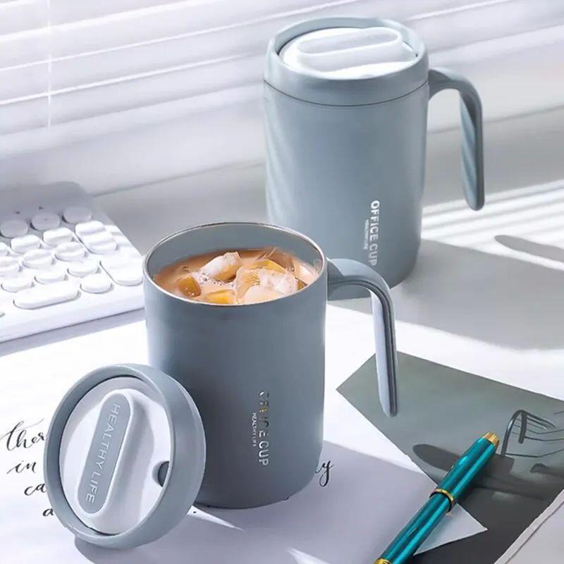 1pc Grey Creative PP Liner Drinking Cup Portable Office Lar0