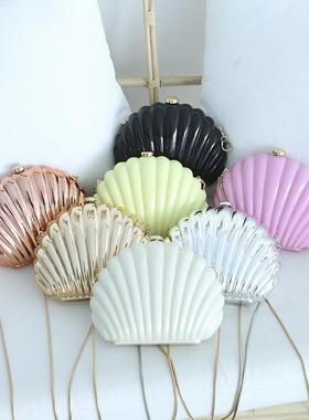 Acrylic Seashell Hbags Metal Snake Chain Shoulder Crossbo