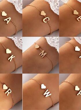 欧美26个英文字母手錬手镯 26 English alphabet bracelet women