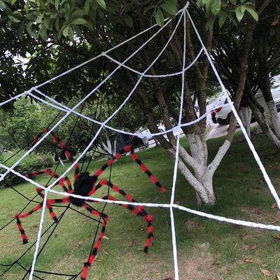 Halloween spider web decorations simulate plush spider webs