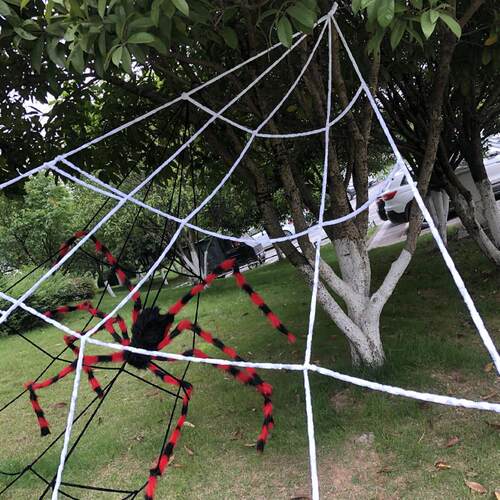 Halloween spider web decorations simulate plush spider webs
