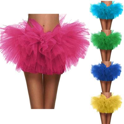 Colorful mesh puffy skirt half skirt    彩色网纱蓬蓬裙半身裙