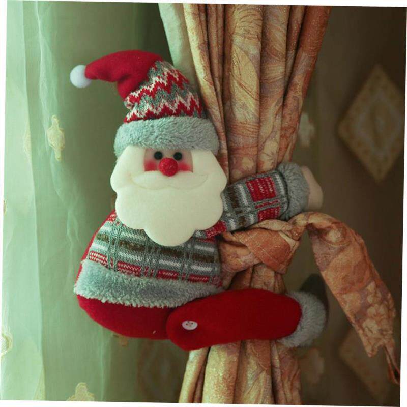 Christmas decoration curtains bule cartoon ll clasps