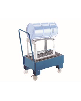 移动型钢制盛漏托盘 蓝色 60L 横置含桶架 80×50×108cm