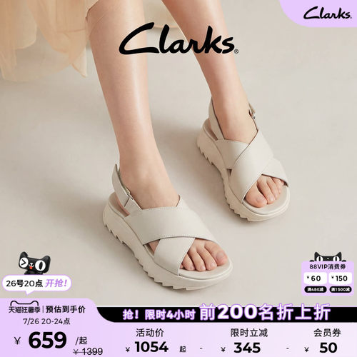 Clarks其乐DashLite Wish女鞋夏季松糕底运动沙滩鞋厚底罗马凉鞋
